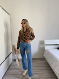 Cardigan animalier Camel
