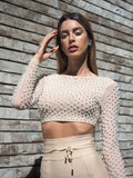Top con perle nude