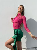 Camicia velata con corpino Fuxia