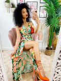 Dress Afrodite fiori arancio