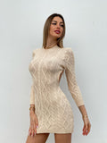 Abito a trecce schiena aperta beige