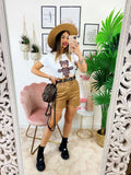Short beige con elastico