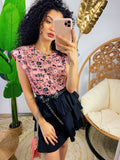 Maglia con spalline bombate rosa