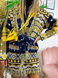 Cardigan con frange e cuori Giallo celeste
