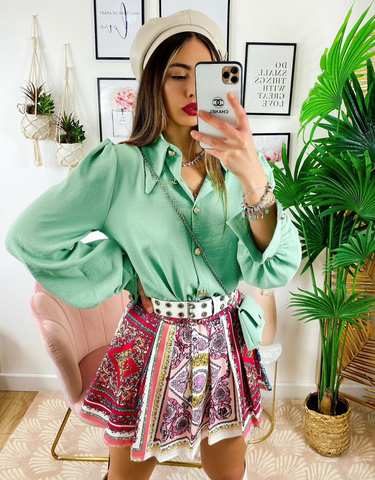 Camicia con borsetta Verde menta