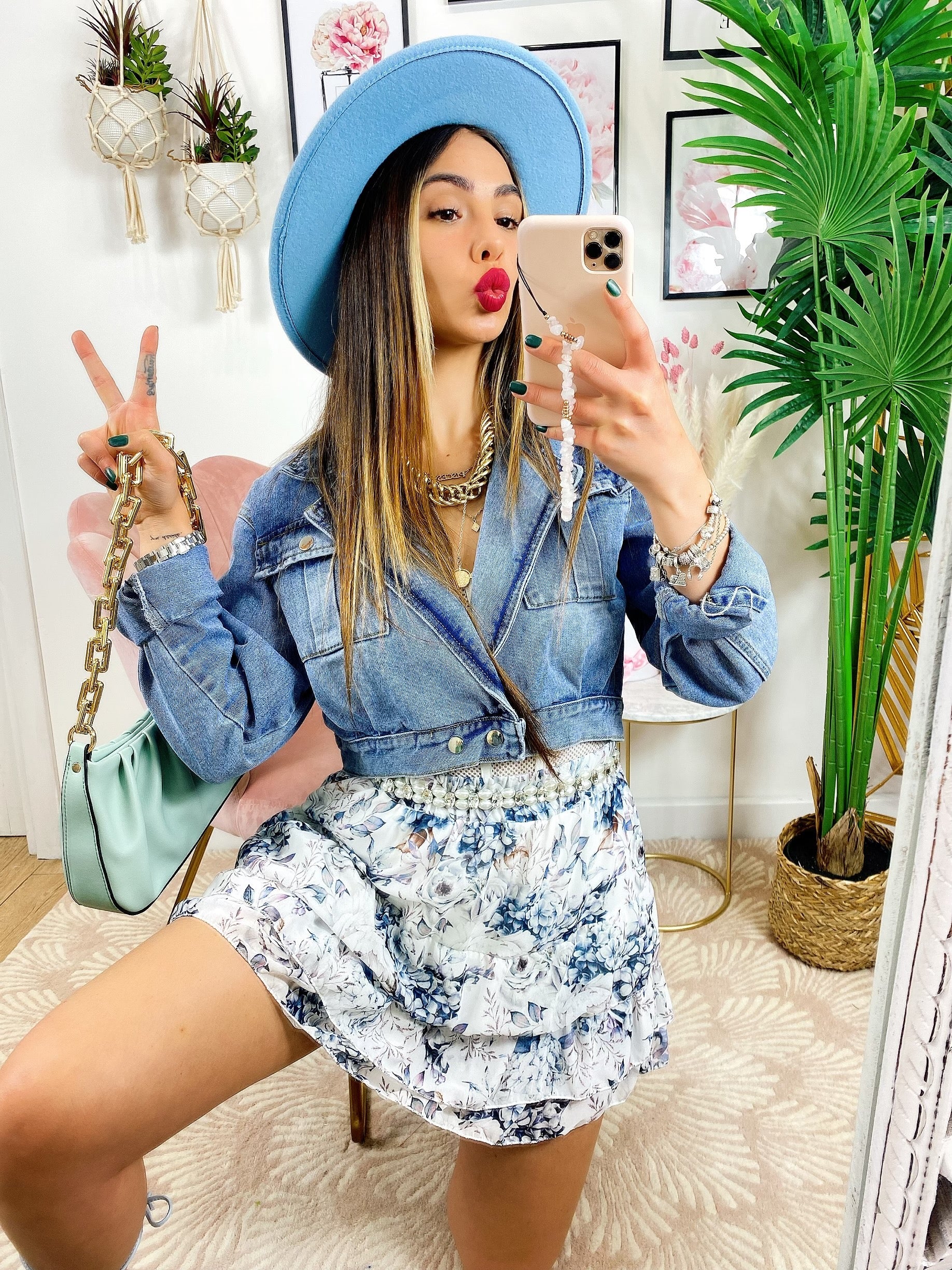Giacca di jeans con Incrocio