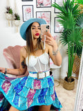 Gonna asimmetrica celeste Fuxia blu