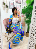 Pantalone a zampa stampa etnica Base Blu