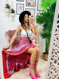 Gonna asimmetrica Fuxia corallo