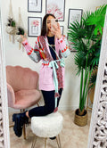 Cardigan con frange stampa cavallo Rosa