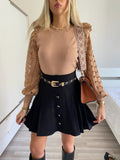Gonna a pieghine in lana nera