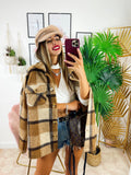 Giacca a quadri Marrone e beige