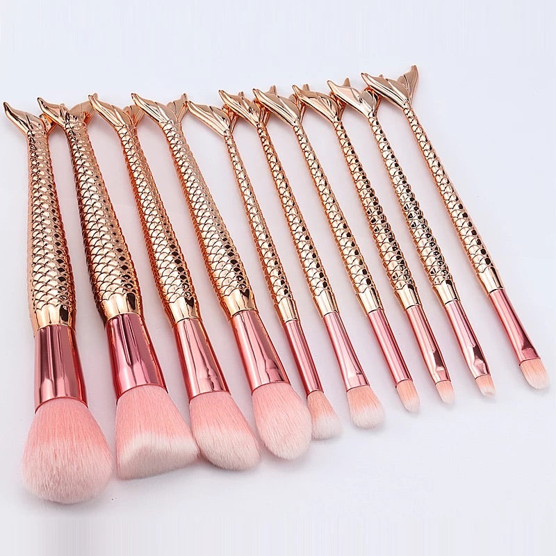 Set pennelli sirena Rosa Gold
