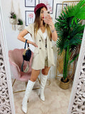 Completo Short e Smanicato Beige