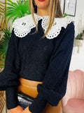 Maglione top quality collo Camicetta nero