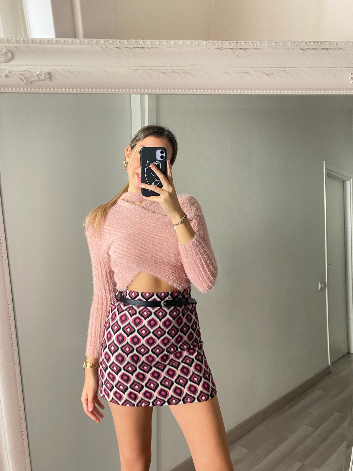 Maglioncino morbidissimo choker cipria