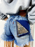Short Levi’s Vintage bagno scuro con borchie