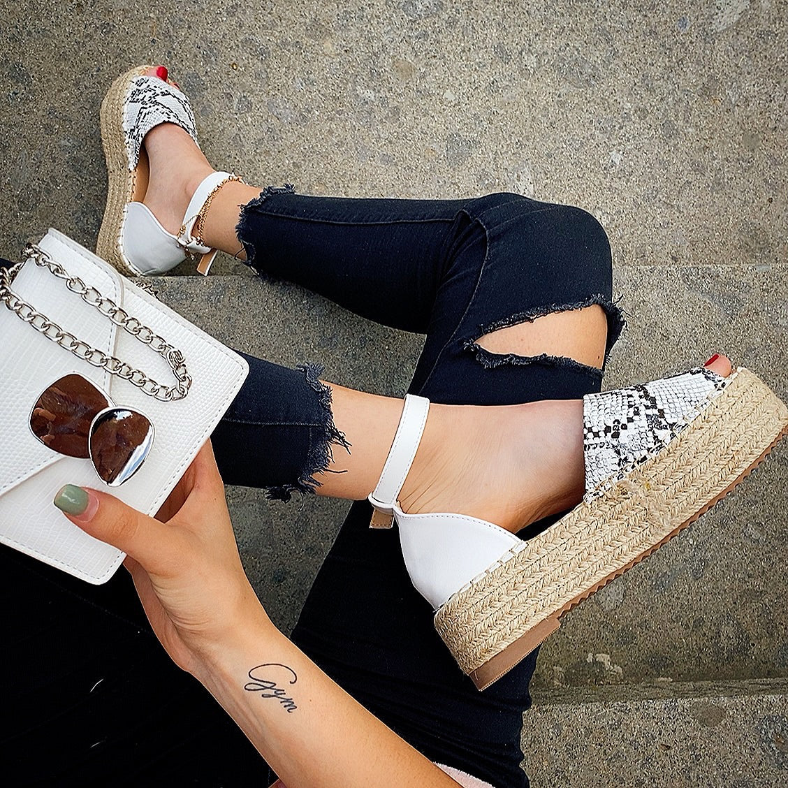 Espadrillas animalier white