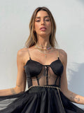 Abito corto in tulle nero