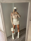 Gonna beige con cintura