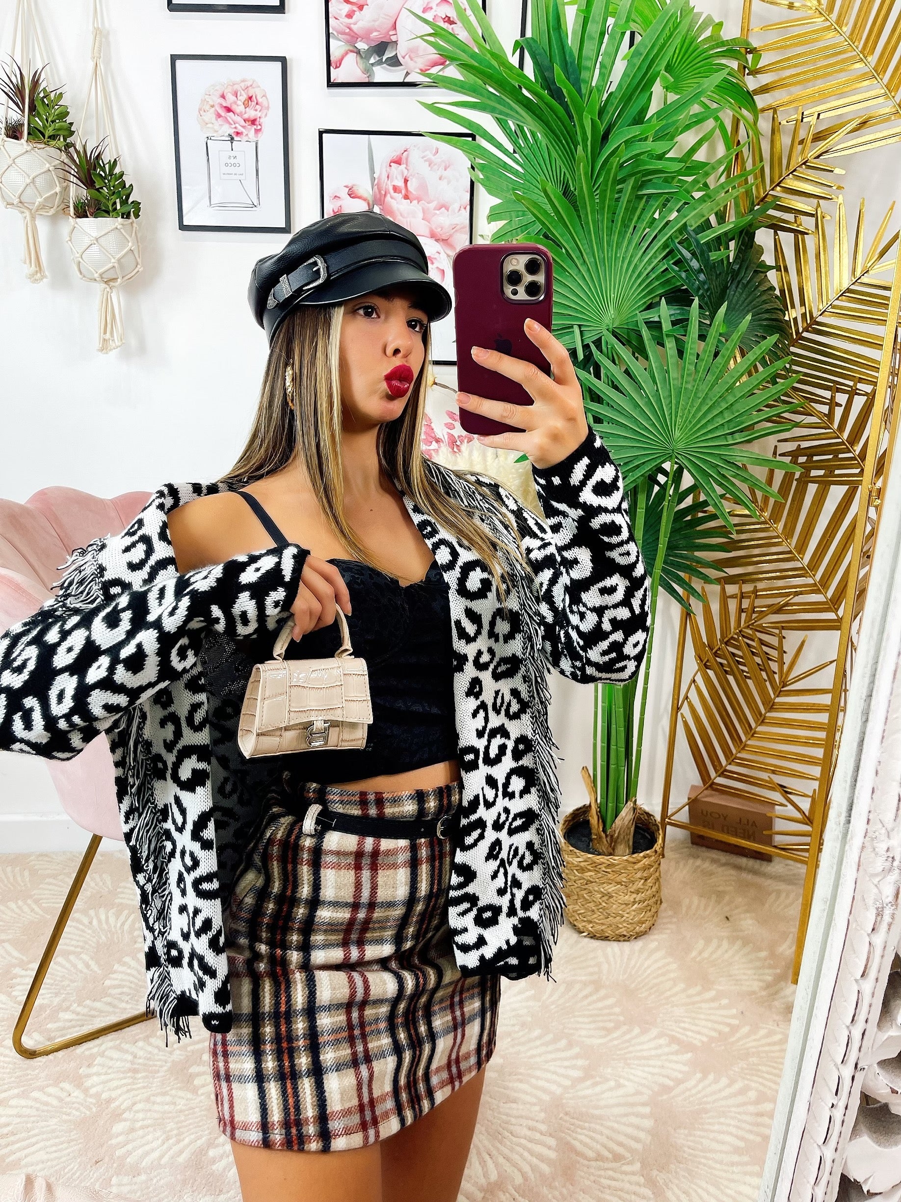 Cardigan maculato nero