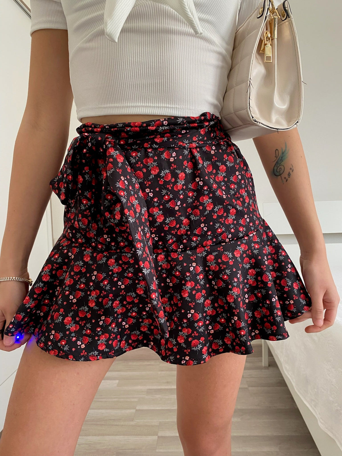 Gonna pantalone con fiori
