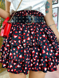 Gonna a balze nera con cuori