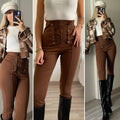 Pantalone marrone con lacci