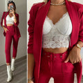 Completo giacca e pantalone ciliegia