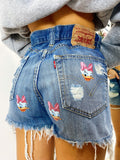Short Levi’s Vintage con stampa topolino sfrangiato chiaro