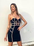 Abito Bustier nero e rosa
