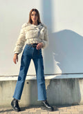 Giaccone beige con pelo morbidissimo