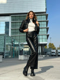 Pantalone in ecopelle nero