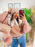Maglione rosa collo a Camicetta rosa