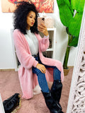 Cardigan lungo morbidissimo rosa