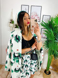 Completo giacca e pantalone dettaglio verde