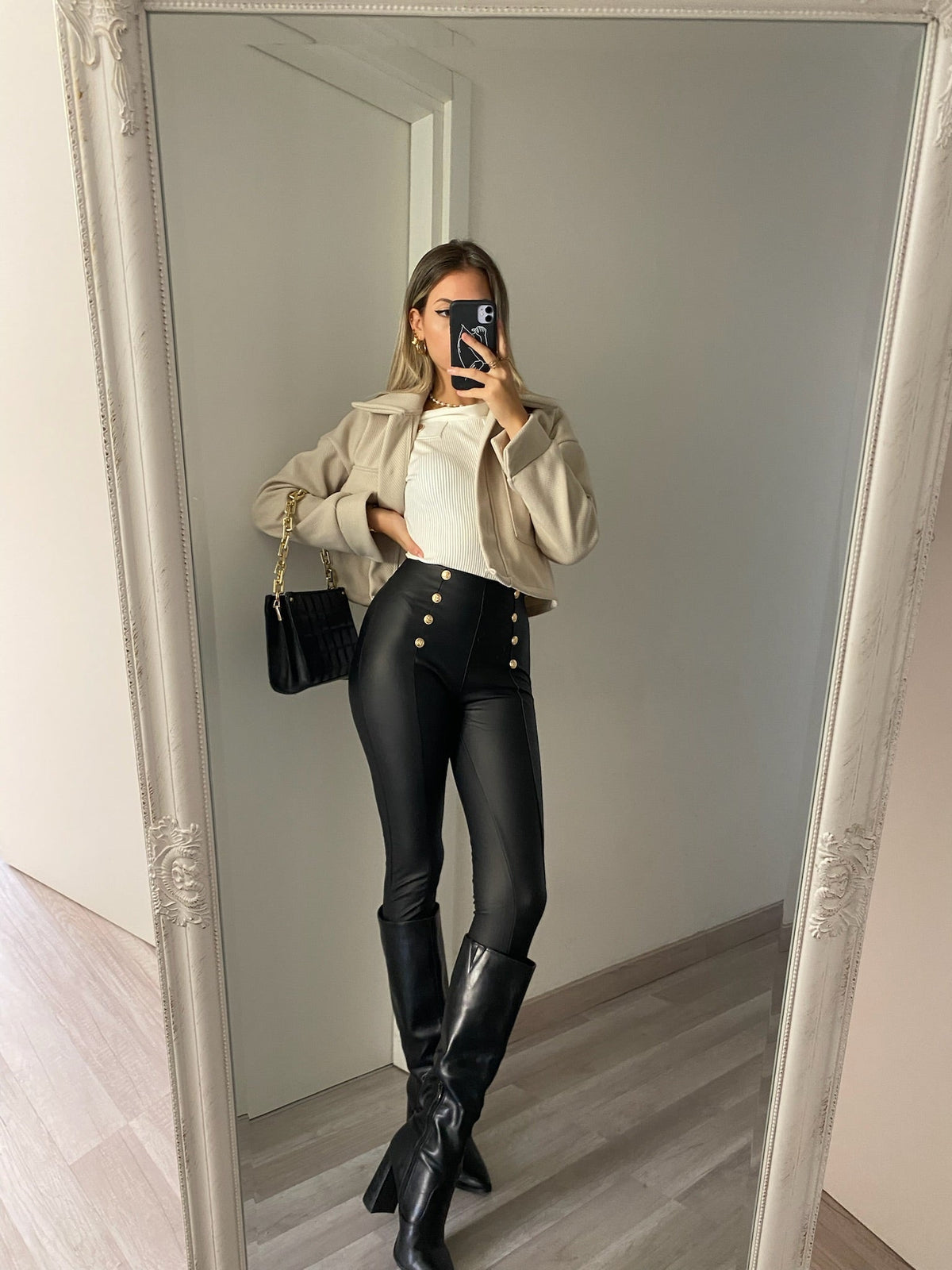 Giacchina crop beige