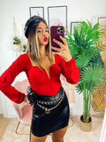 Body con ferretto rosso