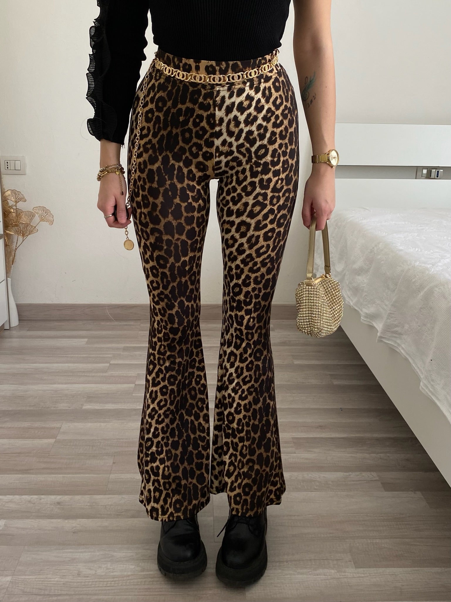 Pantalone a zampa animalier