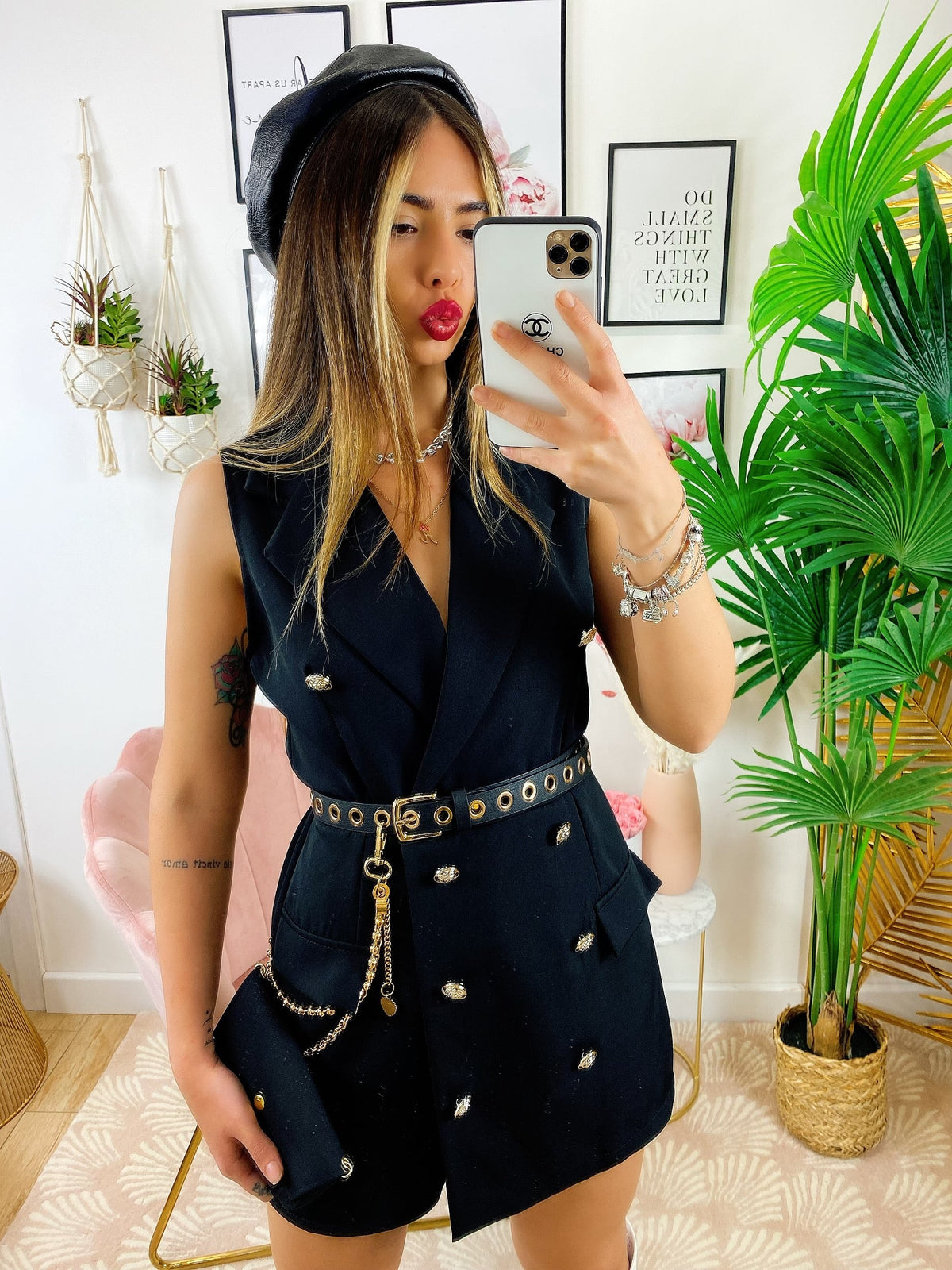 Tutina a Blazer con borsetta Nero