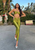 Completo top e pantalone lime