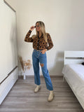 Jeans con strass e cuore