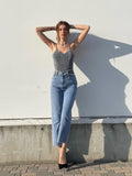 Jeans con catene argento