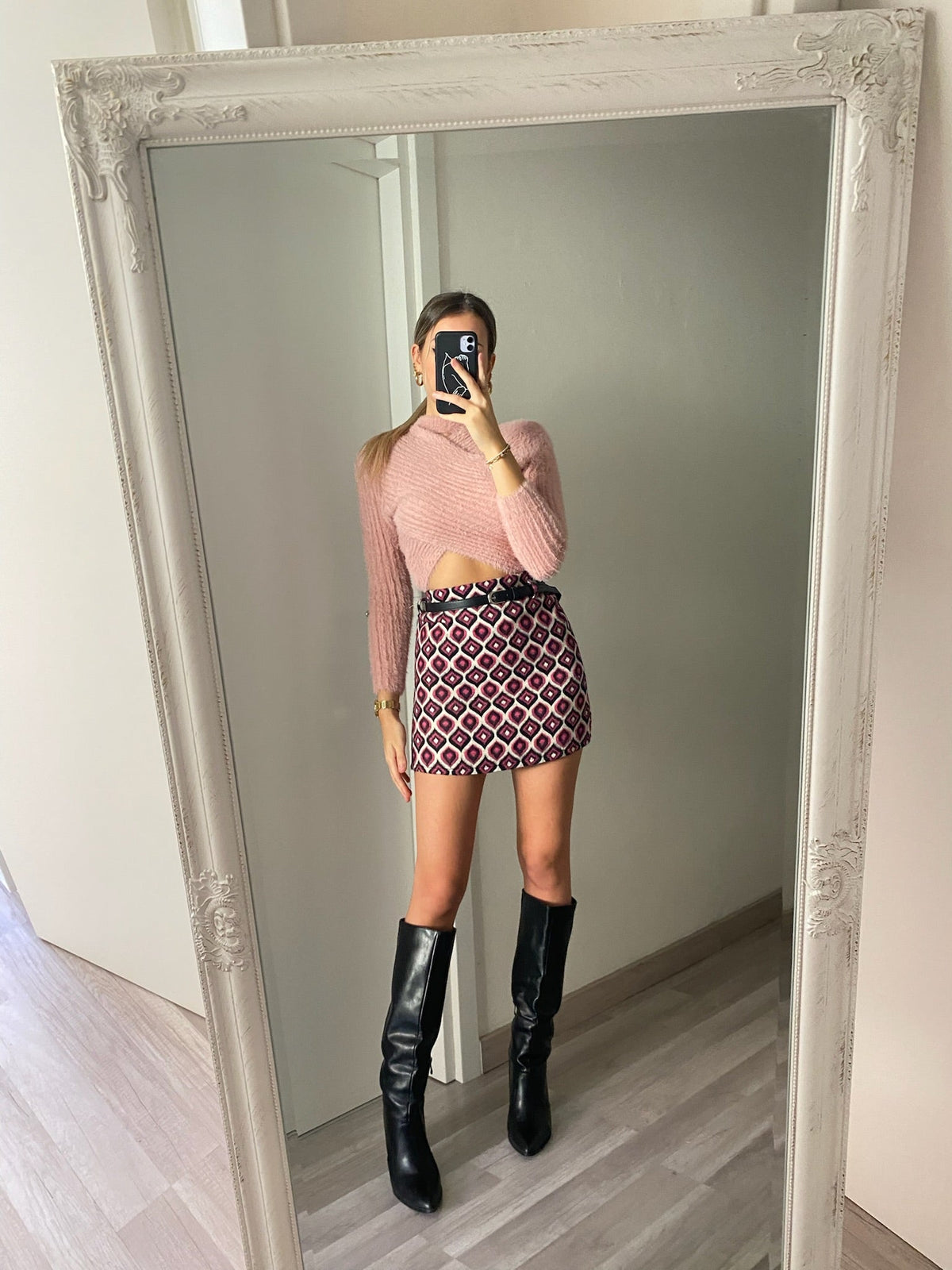 Maglioncino morbidissimo choker cipria