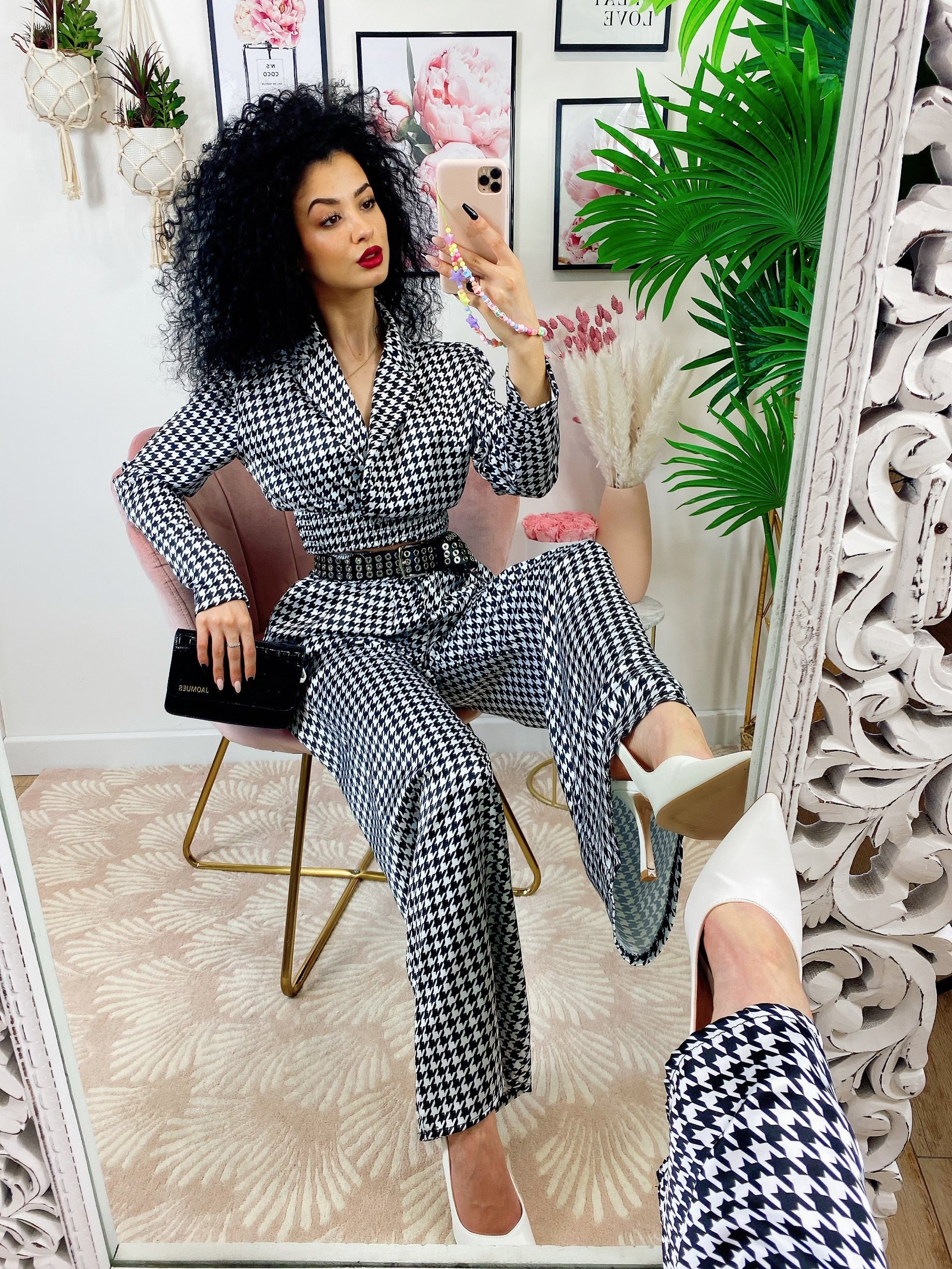 Completo pantalone e bluse  pied de poule