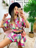 Completo etnico Short e Giacca base Fucsia
