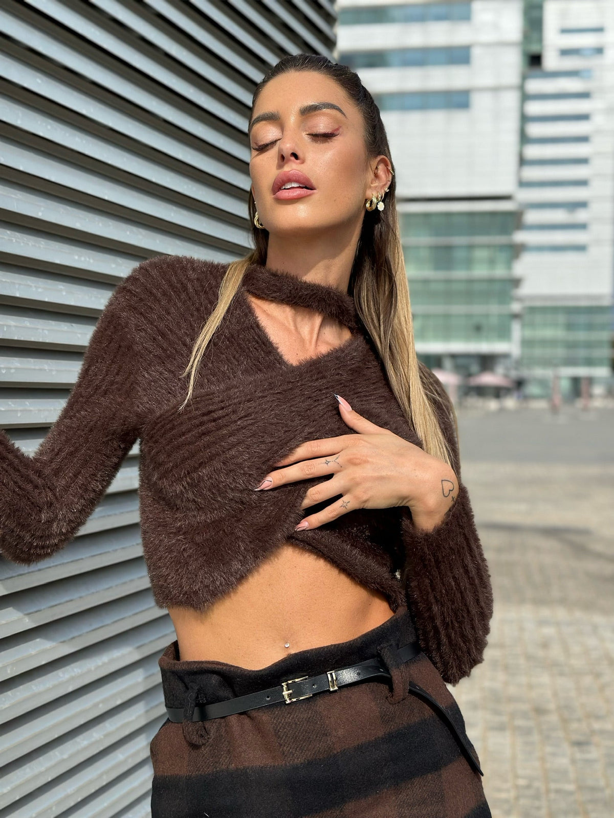 Maglioncino morbidissimo choker choco