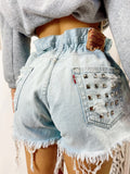 Short Levi’s Vintage con Borchie bagno Chiaro