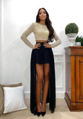 Top con perle nude