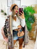 Cardigan con frange Maculato
